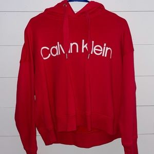 ❤️bright red calvin klein cropped hoodie❤️